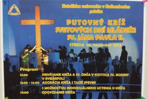 26.11. 2014: Privítanie kríža Svetových dní mládeže na pôde KU